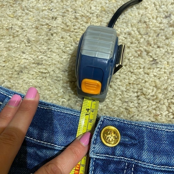 Tory Burch Pleated Boyfriend Straight Jeans Size 2 Blue High Rise - Picture 6 of 9